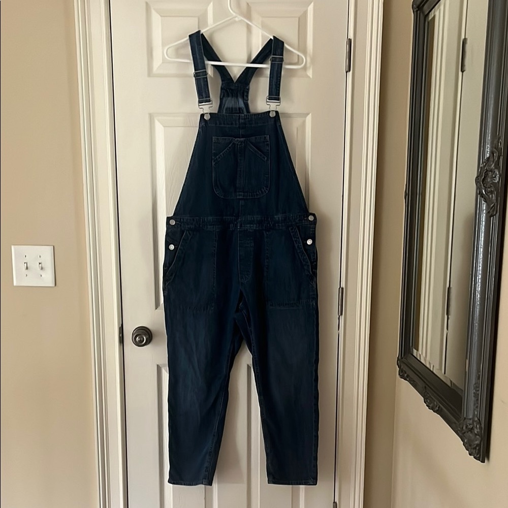 GAP Blue Denim Jumpsuit Adjustable Straps Relaxed Fit